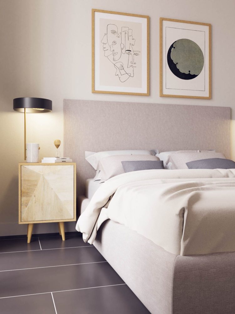 Render interior de un apartamento en Barcelona