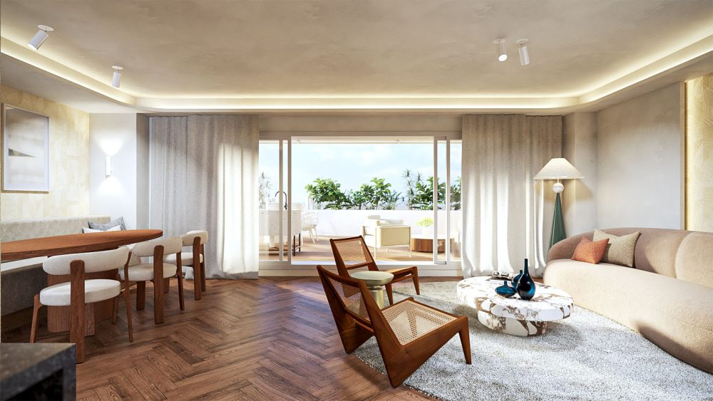 AP3D - Renders para proyectos de interiorismo: Sala de estar del proyecto Esplugues