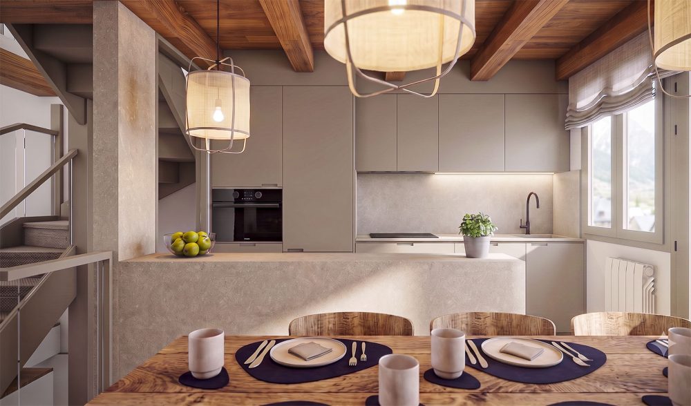 AP3D - Renders con IA para proyectos residenciales: Cocina Salardú