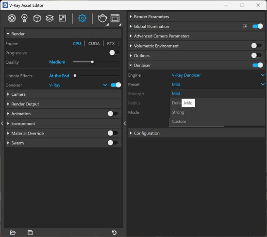 Reducir el ruido de tus renders en V-Ray para SketchUp: ajustes del Denoiser.