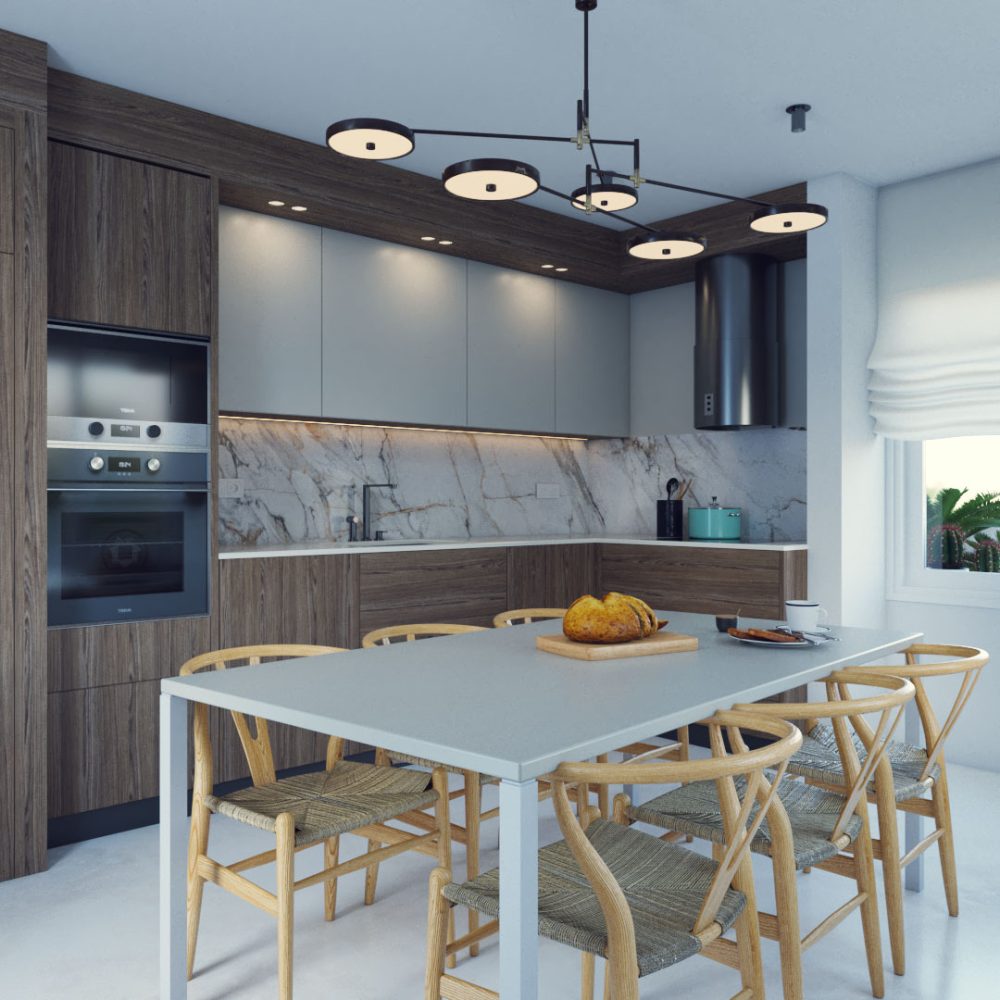 AP3D - Reforma de un apartamento familiar en Barcelona: Salón: Cocina