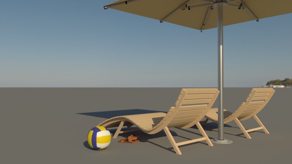 Material Wrapper en V-Ray para SketchUp: Render con el plano infinito