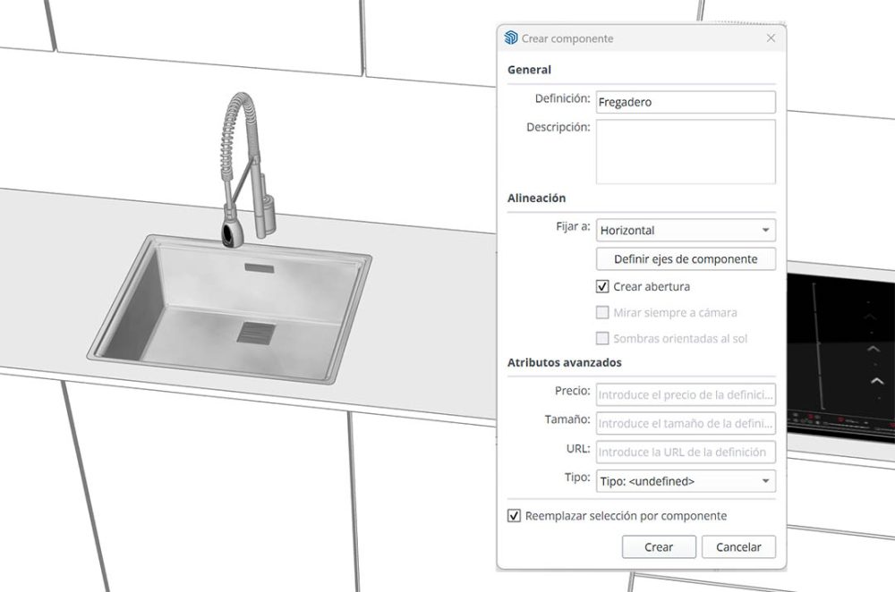 Componentes en SketchUp: Crear abertura
