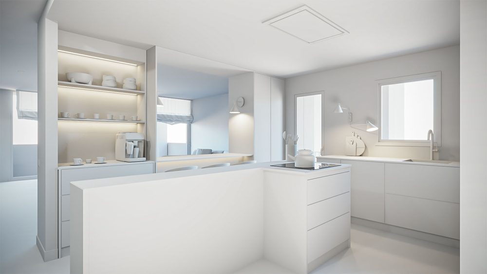 Iluminación en los renders interiores