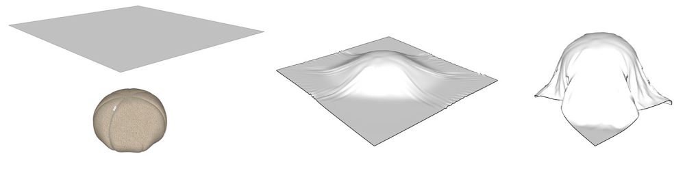 ClothWorks para SketchUp: simulación de la caída de la tela