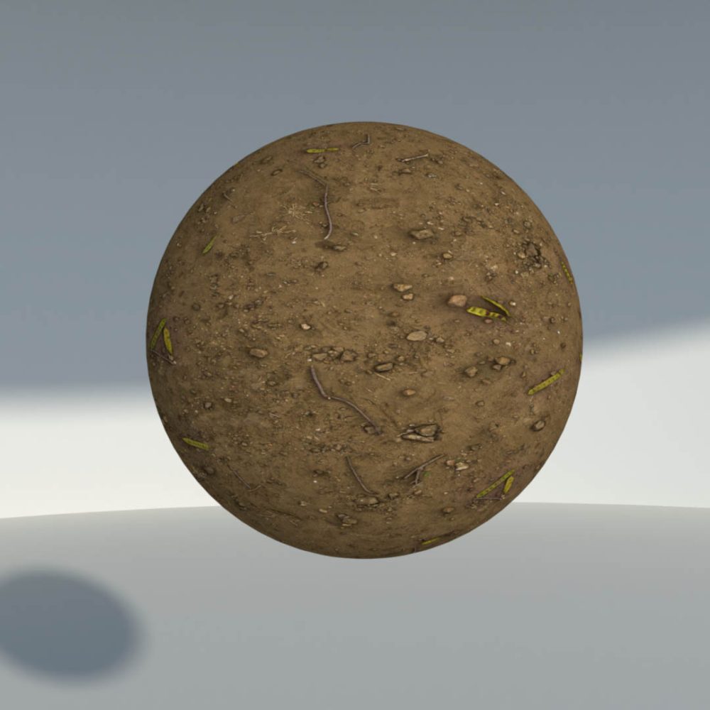 Textura de Tierra: Material renderizado con acabado SketchUp