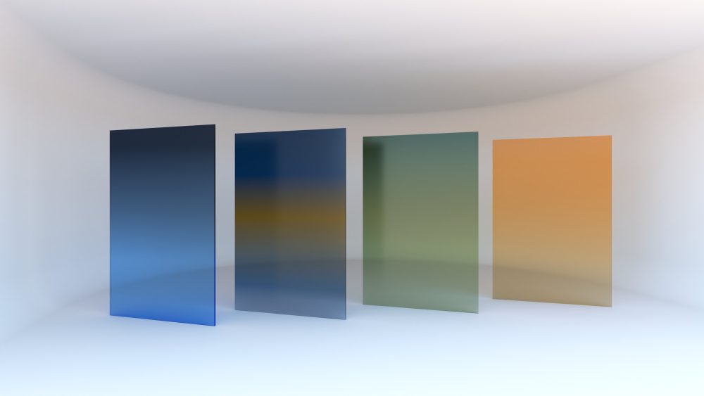 Vidrio con colores degradados