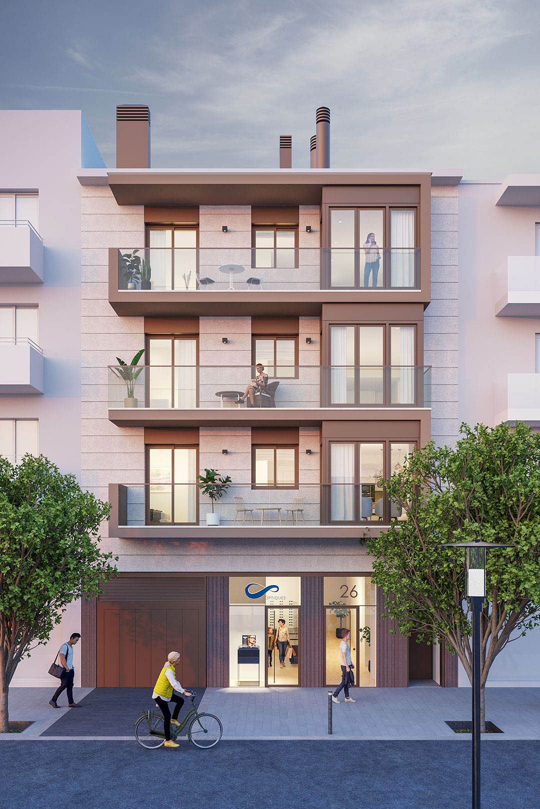 Renders exteriores: promoción inmobiliaria