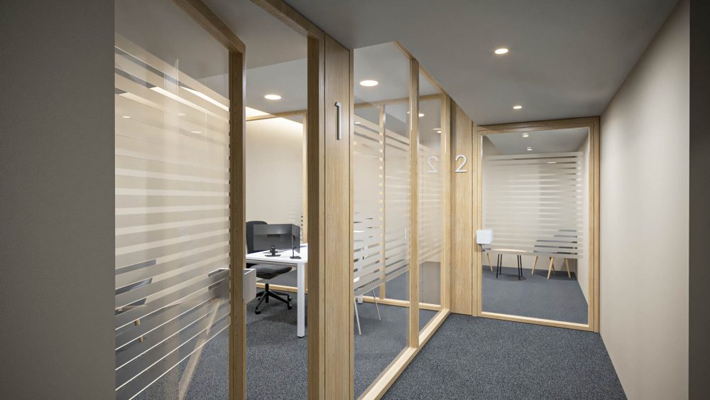 AP3D - Renders para proyectos de interiorismo: Render de las salas de reuniones de una oficina