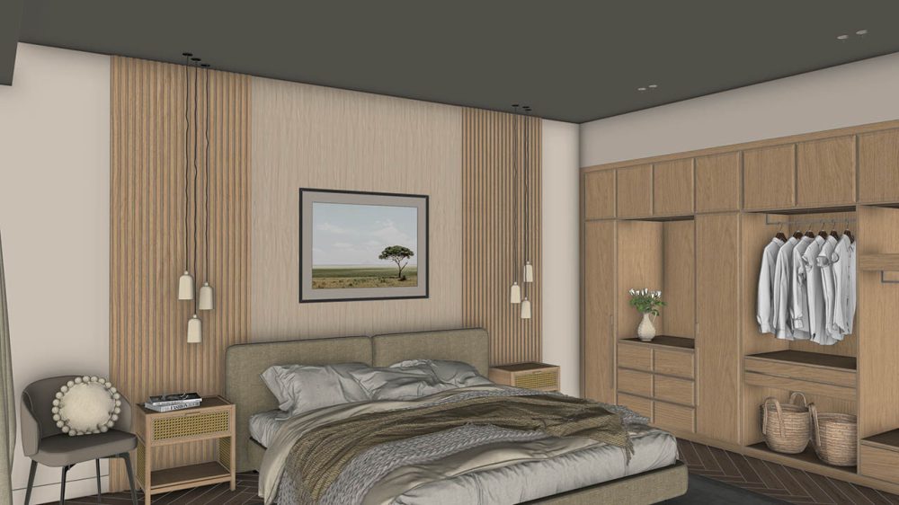 Composición en renders de interiores: altura de la cámara