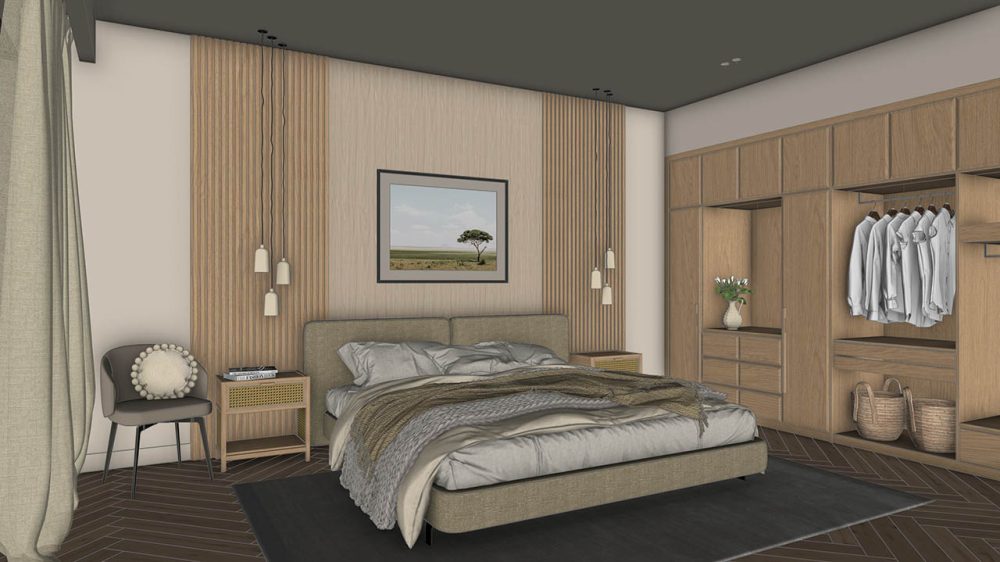 Composición en renders de interiores: altura de la cámara