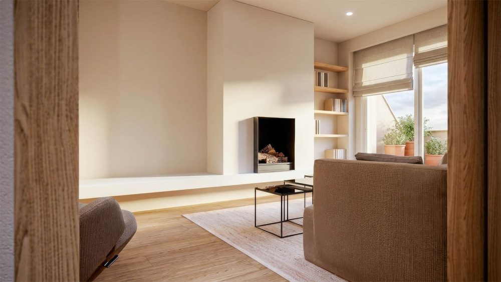 Proyecto Provença: chimenea en la sala de estar