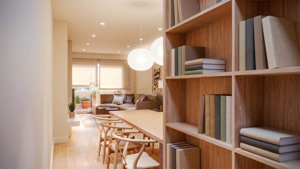Proyecto Provença: Vista en detalle del acceso a la sala de estar del 