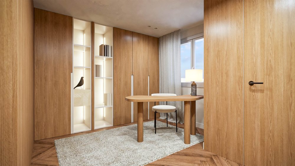 AP3D - Renders para proyectos de interiorismo: Recibidor del proyecto Esplugues